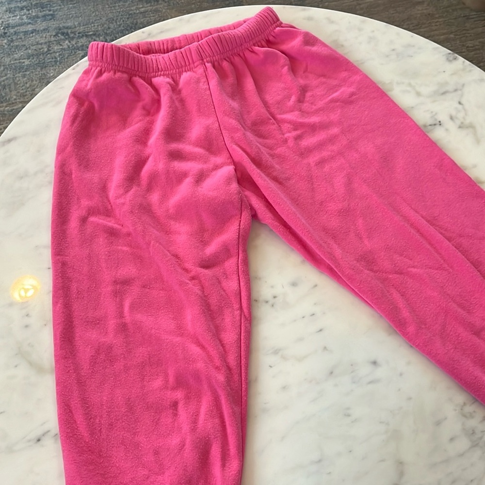 Hot pink Katie J NYC sweatpants.